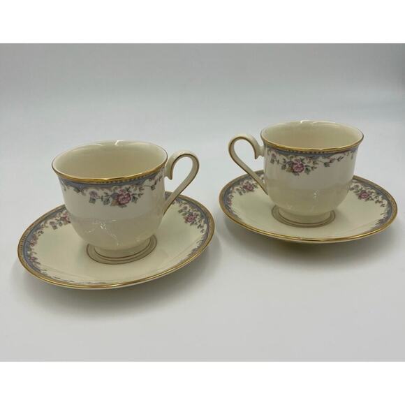 Lenox Other - LENOX SOUTHERN VISTA FOOTED CUP AND SAUCER SET OF TWO